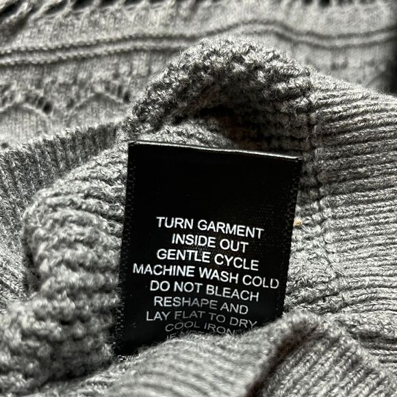 Torrid Gray Cotton Crochet Knit Button-Front Cropped Cardigan Women's 2X Boho - Picture 6 of 10